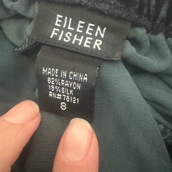 Eileen Fisher Crushed Velvet Pull On Pants High Rise Dressy Festive Small *READ - Picture 11 of 11